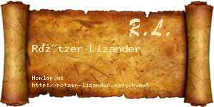 Rötzer Lizander névjegykártya